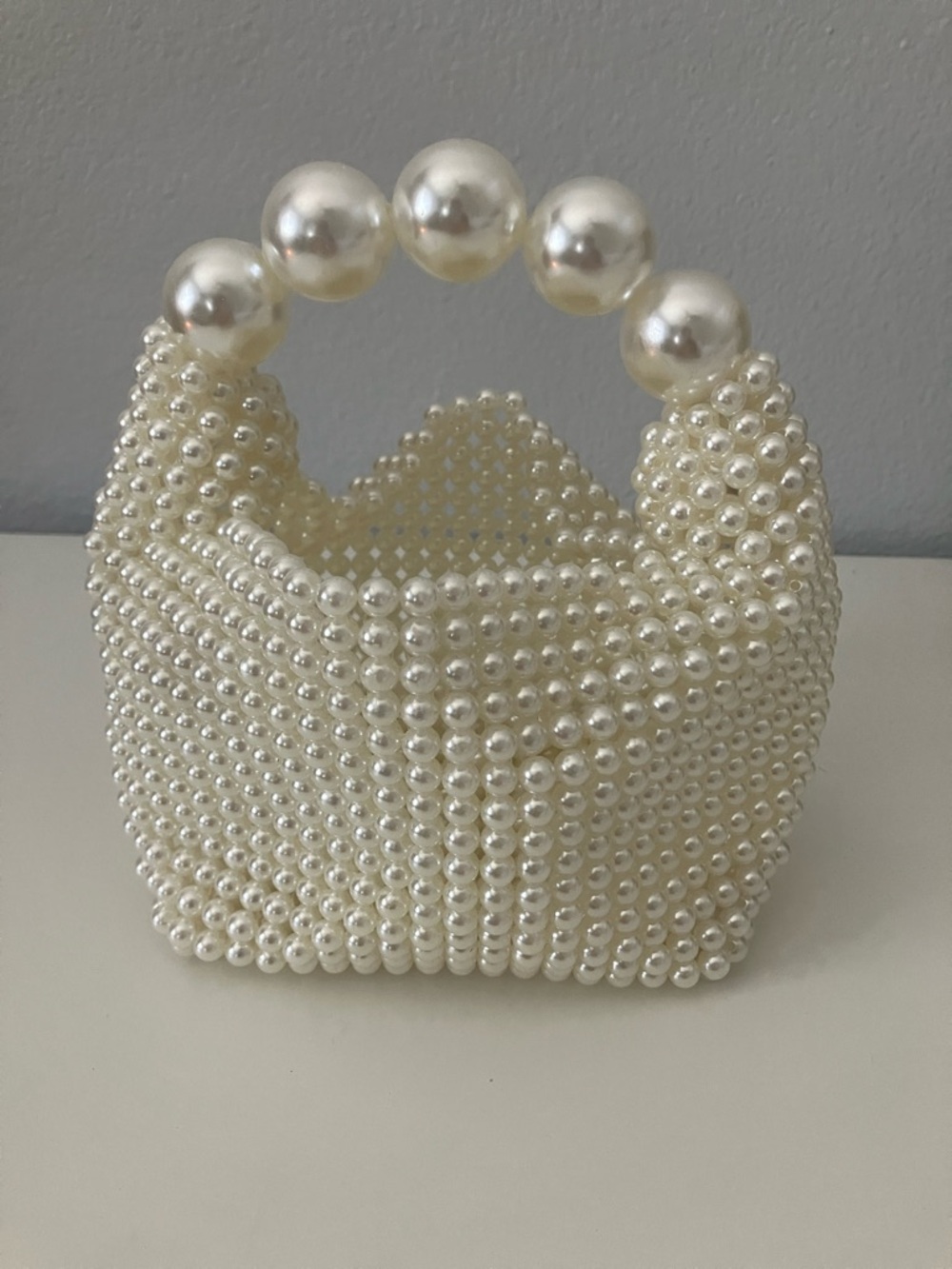 Pearl Beaded Mini Top Handle Handbag